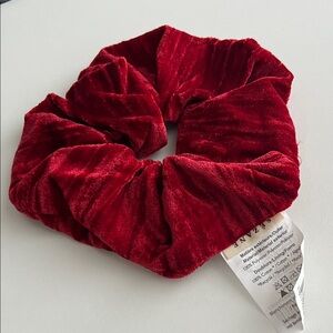 Sezane Rich Red Velvet Hair Scrunchie